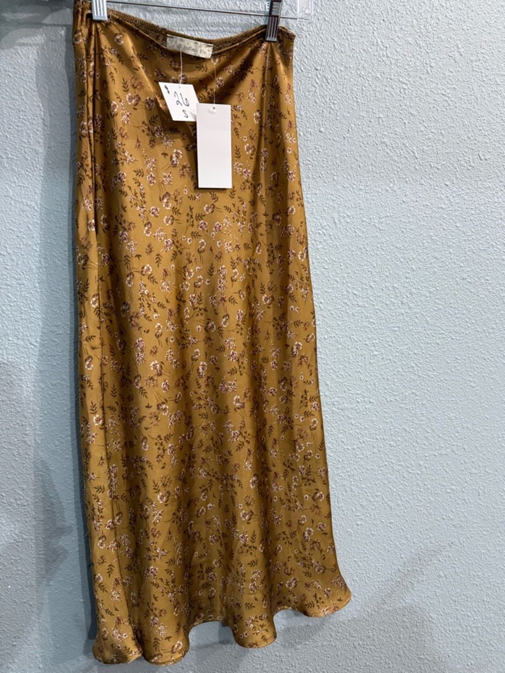 Floral Mustard Maxi Skirt — Lightweight Bias Silhouette